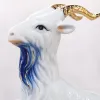 Porcelana blanca esmalte azul cuerno de oro cabras decoración del hogar sala de estar basalto artesanía Application Scenario